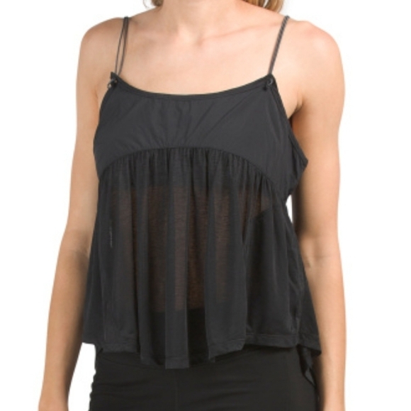 FREE PEOPLE Catch Me Drift Strappy Top Black Bungee Cord Toggle Women's XS Flowy - Picture 1 of 11